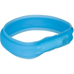 Obroża świetlna USB PŁASKA, niebieska M-L: 50 cm/30 mm